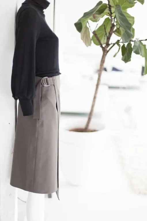 Houtskari Wrap Skirt Grey<niinmun Fashion