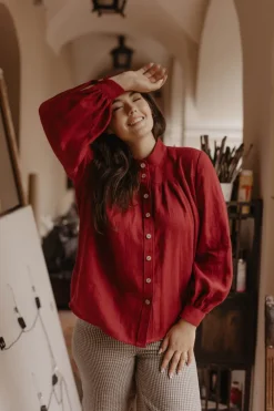 Indraja Linen Blouse<Laume linen Cheap