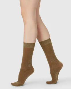 Ines Shimmery Socks Taupe<Swedish Stockings New