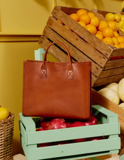 Jackie Classic Leather Bag Cognac Brown<O My Bag Best Sale