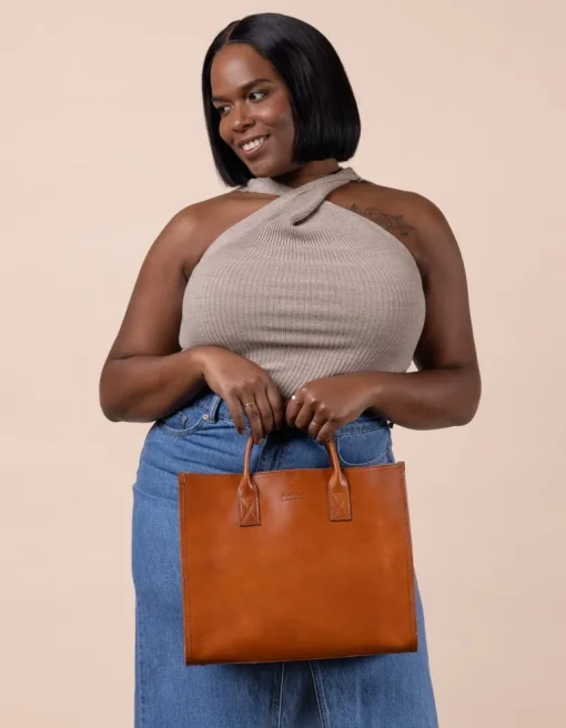 Jackie Classic Leather Bag Cognac Brown<O My Bag Best Sale