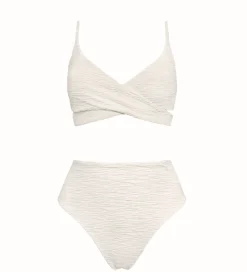 Jacquard Lin + Skyline High Bikini Set Cream<Anekdot Store
