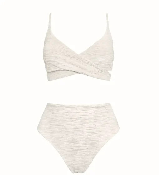 Jacquard Lin + Skyline High Bikini Set Cream<Anekdot Store