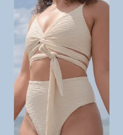 Jacquard Lin + Skyline High Bikini Set Cream<Anekdot Store
