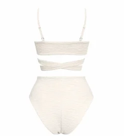 Jacquard Lin + Skyline High Bikini Set Cream<Anekdot Store