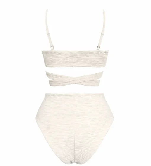 Jacquard Lin + Skyline High Bikini Set Cream<Anekdot Store