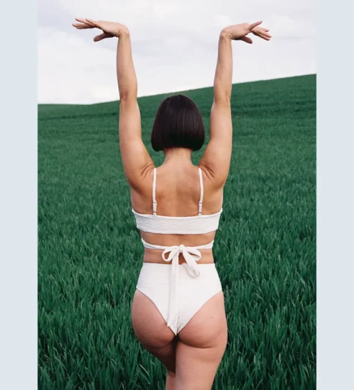 Jacquard Lin + Skyline High Bikini Set Cream<Anekdot Store