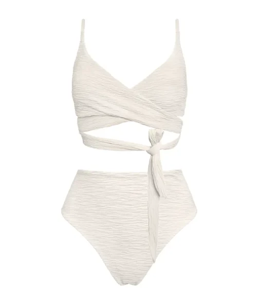 Jacquard Lin + Skyline High Bikini Set Cream<Anekdot Store