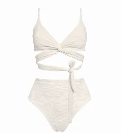 Jacquard Lin + Skyline High Bikini Set Cream<Anekdot Store