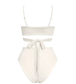 Jacquard Lin + Skyline High Bikini Set Cream<Anekdot Store