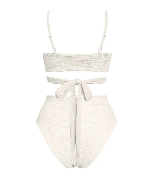 Jacquard Lin + Skyline High Bikini Set Cream<Anekdot Store