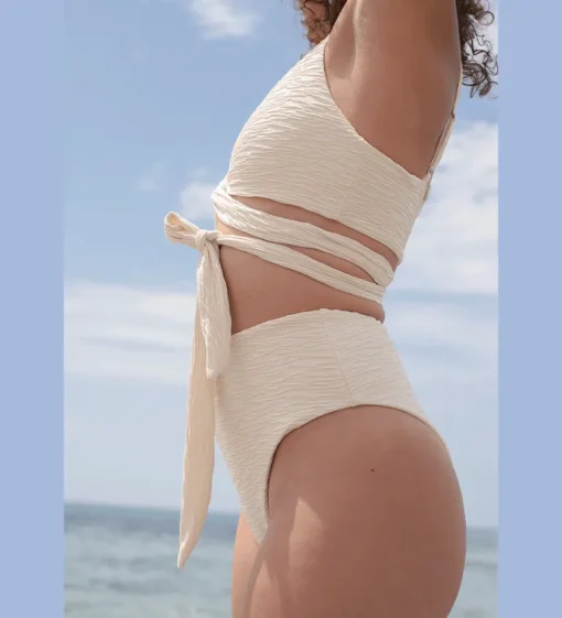 Jacquard Lin + Skyline High Bikini Set Cream<Anekdot Store