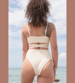 Jacquard Lin + Skyline High Bikini Set Cream<Anekdot Store