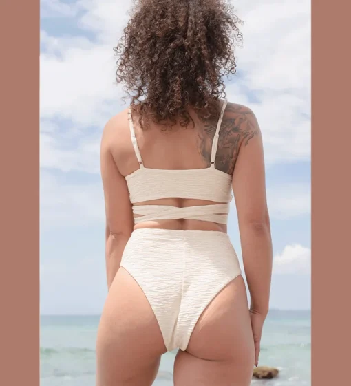 Jacquard Lin + Skyline High Bikini Set Cream<Anekdot Store