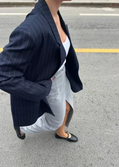 Jagger Double-Breasted Blazer Navy Blue Pinstripe<GUAJA. Best Sale