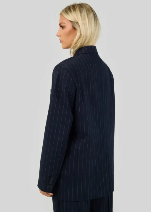 Jagger Double-Breasted Blazer Navy Blue Pinstripe<GUAJA. Best Sale