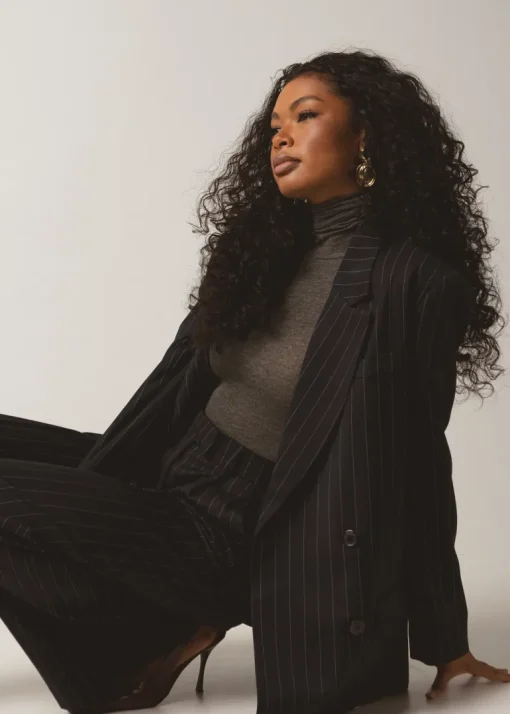 Jagger Double-Breasted Blazer Navy Blue Pinstripe<GUAJA. Best Sale