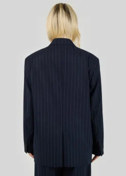 Jagger Double-Breasted Blazer Navy Blue Pinstripe<GUAJA. Best Sale
