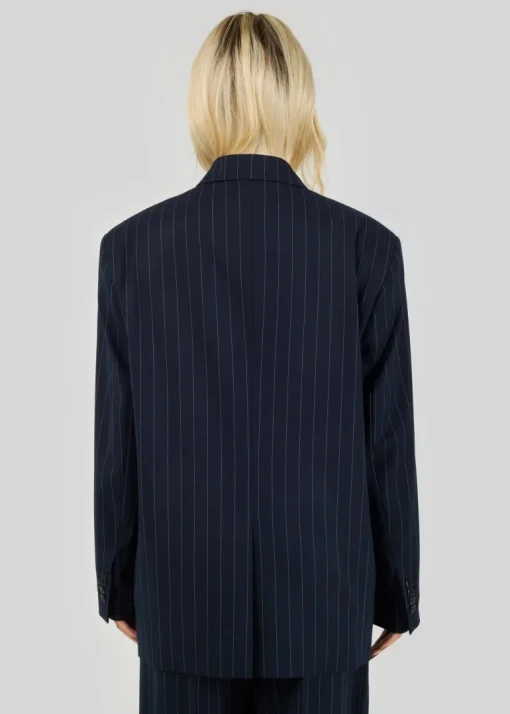 Jagger Double-Breasted Blazer Navy Blue Pinstripe<GUAJA. Best Sale