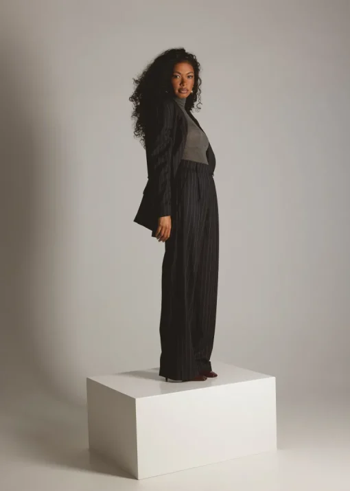 Jagger Double-Breasted Blazer Navy Blue Pinstripe<GUAJA. Best Sale