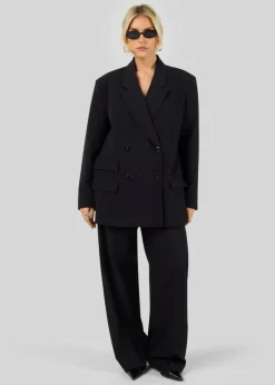 Jagger Double-Breasted Blazer Black<GUAJA. Best Sale