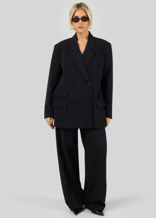 Jagger Double-Breasted Blazer Black<GUAJA. Best Sale