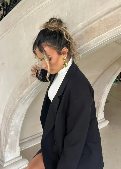Jagger Double-Breasted Blazer Black<GUAJA. Best Sale
