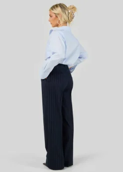Jagger Pinstripe Tailored Trousers Navy Blue<GUAJA. Best