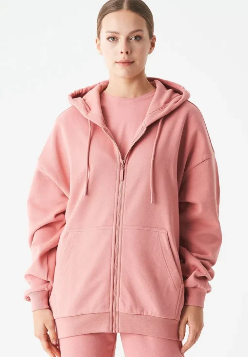 Jale Soft Touch Organic Cotton Sweat Jacket Blush<ORGANICATION Online