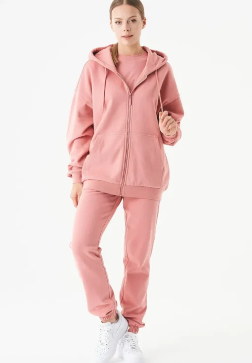 Jale Soft Touch Organic Cotton Sweat Jacket Blush<ORGANICATION Online