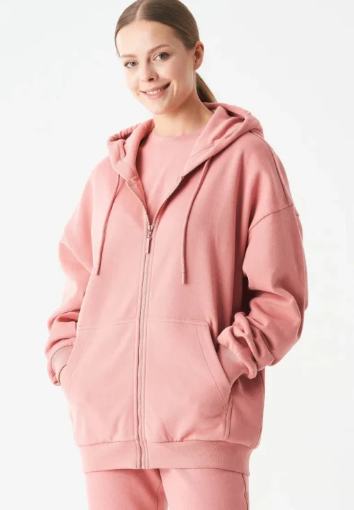 Jale Soft Touch Organic Cotton Sweat Jacket Blush<ORGANICATION Online