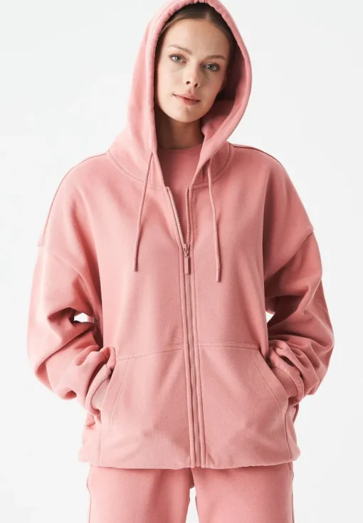 Jale Soft Touch Organic Cotton Sweat Jacket Blush<ORGANICATION Online