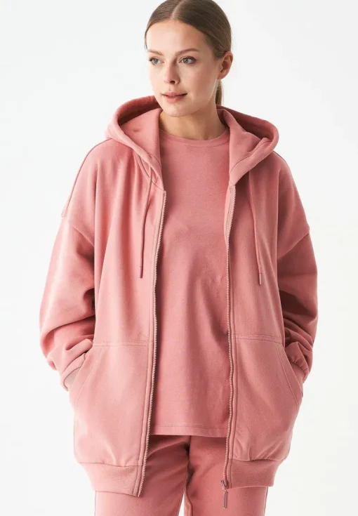Jale Soft Touch Organic Cotton Sweat Jacket Blush<ORGANICATION Online