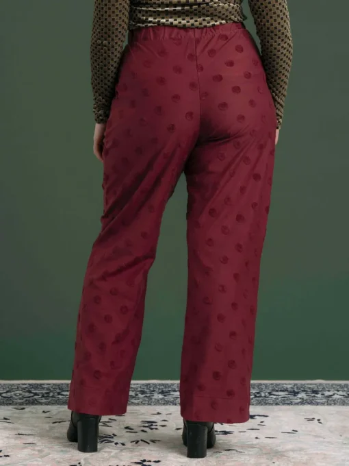 Jill Trousers Wine Red Big Dot<Aarrelabel Hot