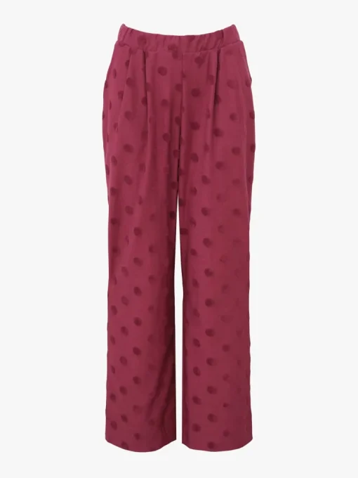 Jill Trousers Wine Red Big Dot<Aarrelabel Hot
