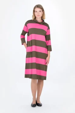 Jäkälä Mekko Raita Vihreä/Pinkki<FALLA FINLAND Flash Sale