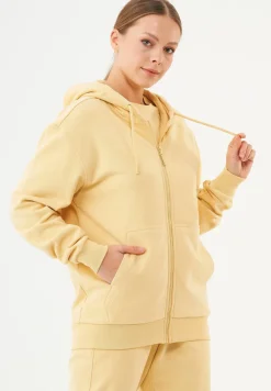 Junda Unisex Soft Touch Organic Cotton Sweat Jacket Soft Yellow<ORGANICATION Hot