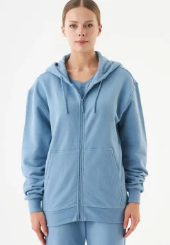 Junda Unisex Soft Touch Organic Cotton Sweat Jacket Steel Blue<ORGANICATION Shop