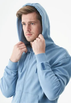Junda Unisex Soft Touch Organic Cotton Sweat Jacket Steel Blue<ORGANICATION Shop