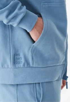 Junda Unisex Soft Touch Organic Cotton Sweat Jacket Steel Blue<ORGANICATION Shop