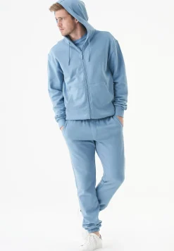 Junda Unisex Soft Touch Organic Cotton Sweat Jacket Steel Blue<ORGANICATION Shop