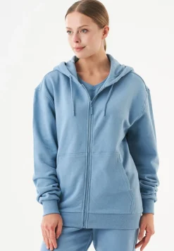 Junda Unisex Soft Touch Organic Cotton Sweat Jacket Steel Blue<ORGANICATION Shop