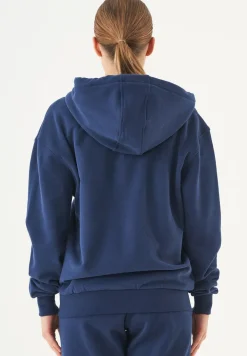 Junda Unisex Soft Touch Organic Cotton Sweat Jacket Navy<ORGANICATION Clearance