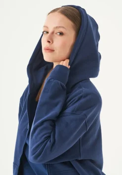 Junda Unisex Soft Touch Organic Cotton Sweat Jacket Navy<ORGANICATION Clearance