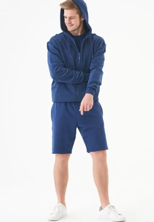 Junda Unisex Soft Touch Organic Cotton Sweat Jacket Navy<ORGANICATION Clearance