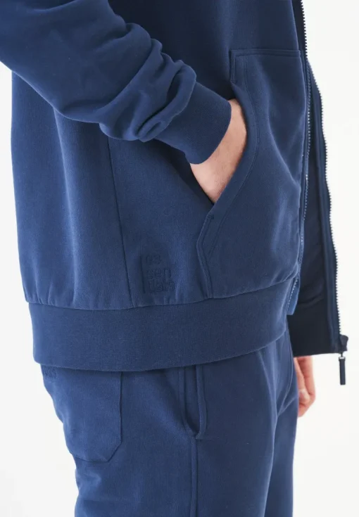 Junda Unisex Soft Touch Organic Cotton Sweat Jacket Navy<ORGANICATION Clearance