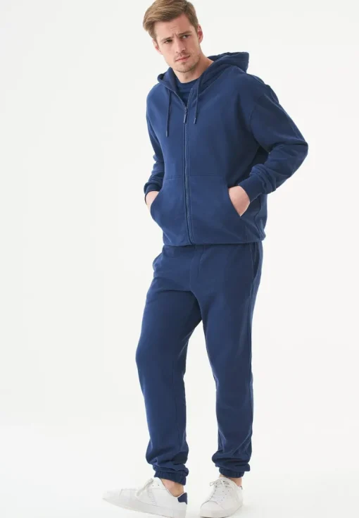 Junda Unisex Soft Touch Organic Cotton Sweat Jacket Navy<ORGANICATION Clearance