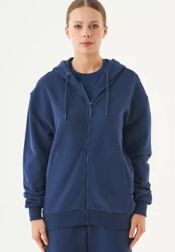 Junda Unisex Soft Touch Organic Cotton Sweat Jacket Navy<ORGANICATION Clearance