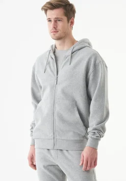 Junda Unisex Soft Touch Organic Cotton Sweat Jacket Grey Melange<ORGANICATION Shop