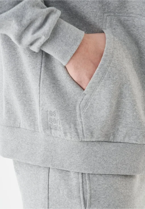Junda Unisex Soft Touch Organic Cotton Sweat Jacket Grey Melange<ORGANICATION Shop